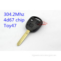 304.2 Mhz 4d67 chip toy47 car key remote key for Toyota
